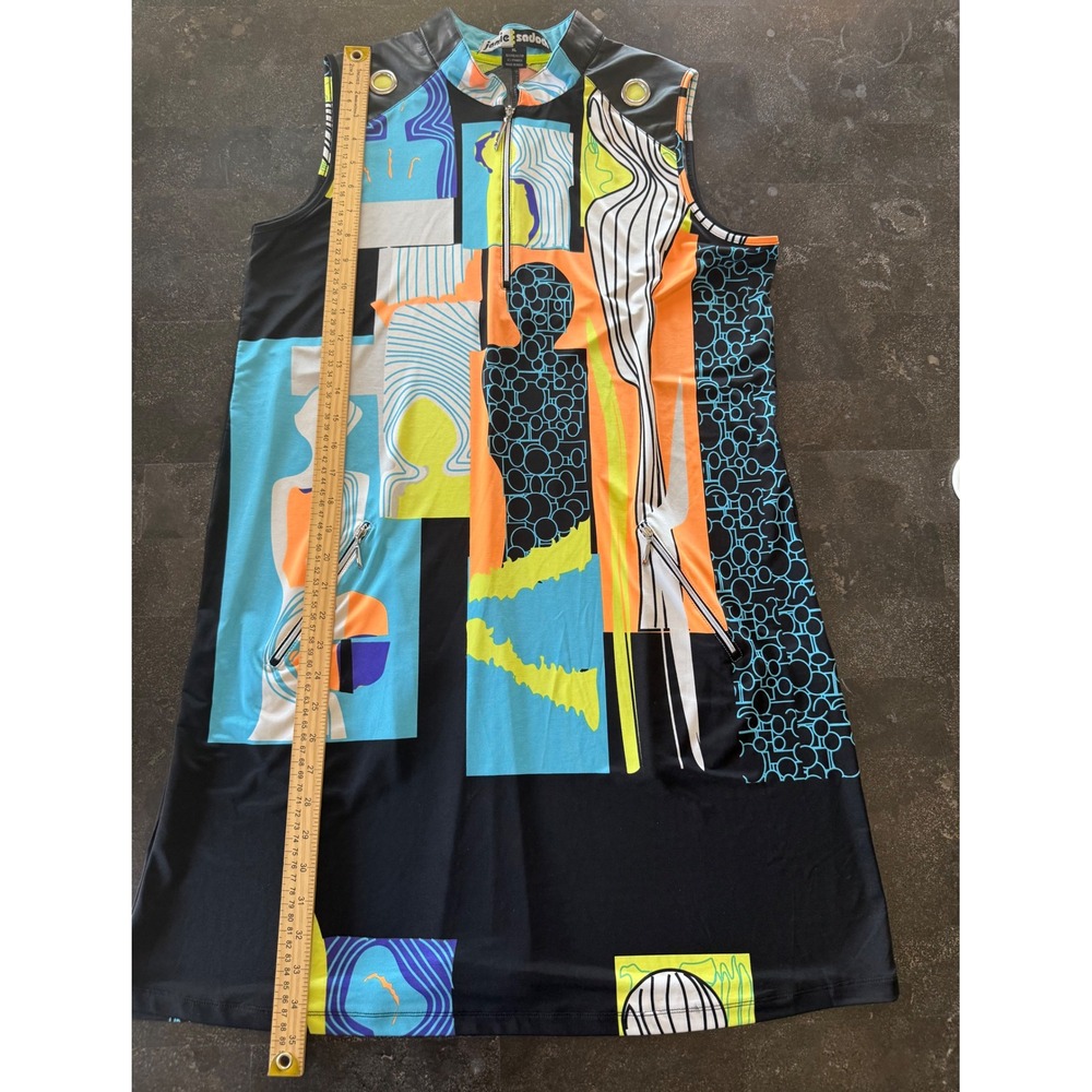 Jamie Sadock Abstract Geometric Golf Dress Multi Color Women XL Contemporary Art - Picture 11 of 11